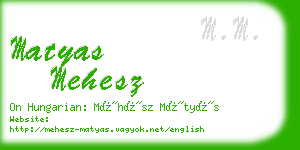 matyas mehesz business card